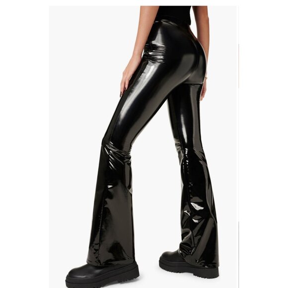 Good American Pull On Vinyl Flare Pants 4 NWT - Picture 3 of 9